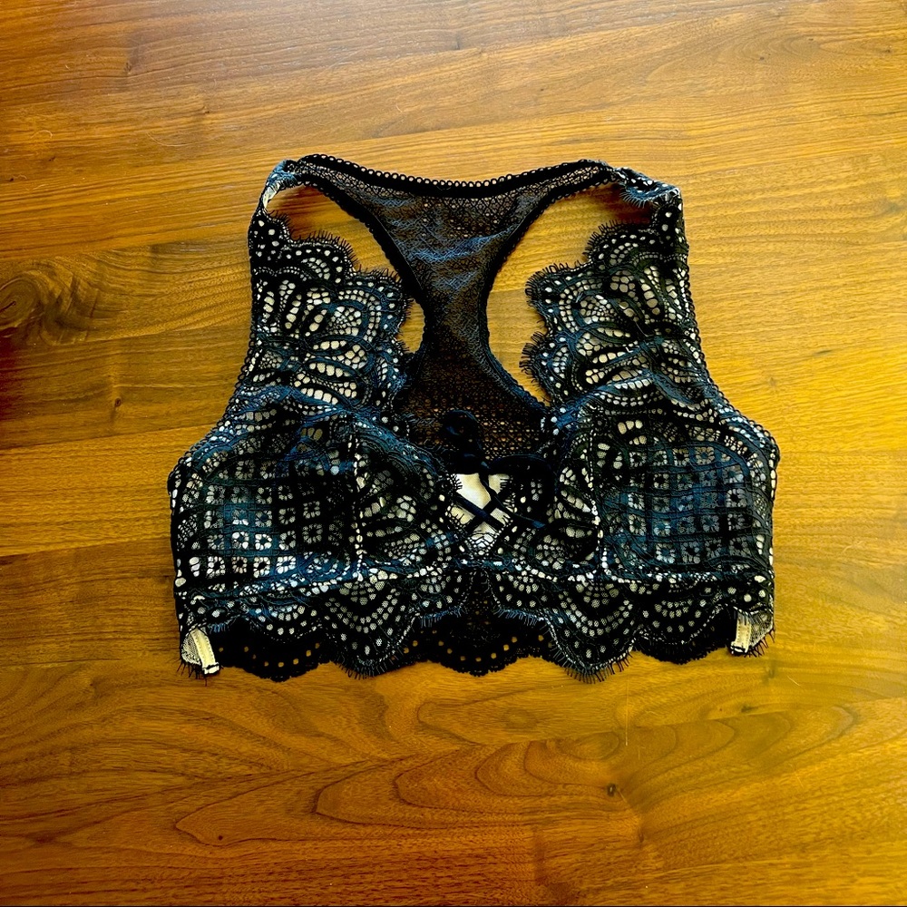 Victoria Secret black lace bralette. Size small